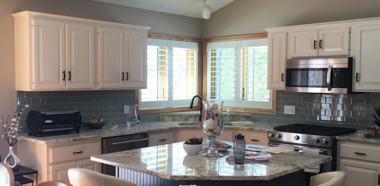 Atlanta kitchen with shutters and appliances